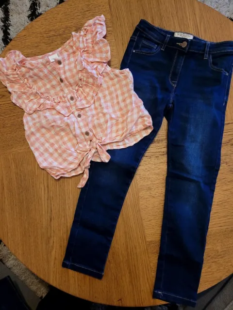Next Girls Jeans And Blouses Clothes Bundle Age 7 Years
