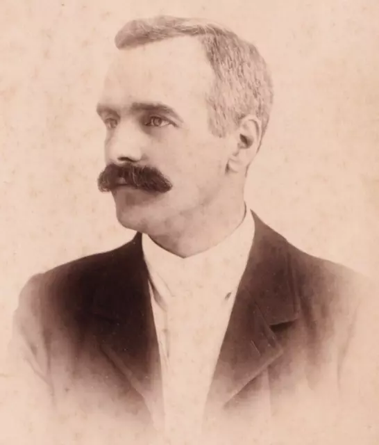 Cabinet Card Photo Handsome Man Nice Moustache Ouless Jersey Channel Islands