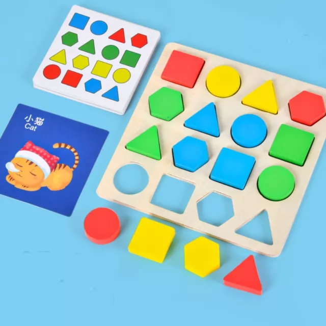 Montessori Educational Toys ForChildren Shape Colors Matching Chess Board Games❀