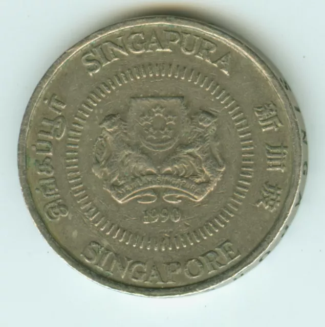 Singapur - Singapura - Singapore 50 Cents 1990, Pflanzenmotiv Blüten