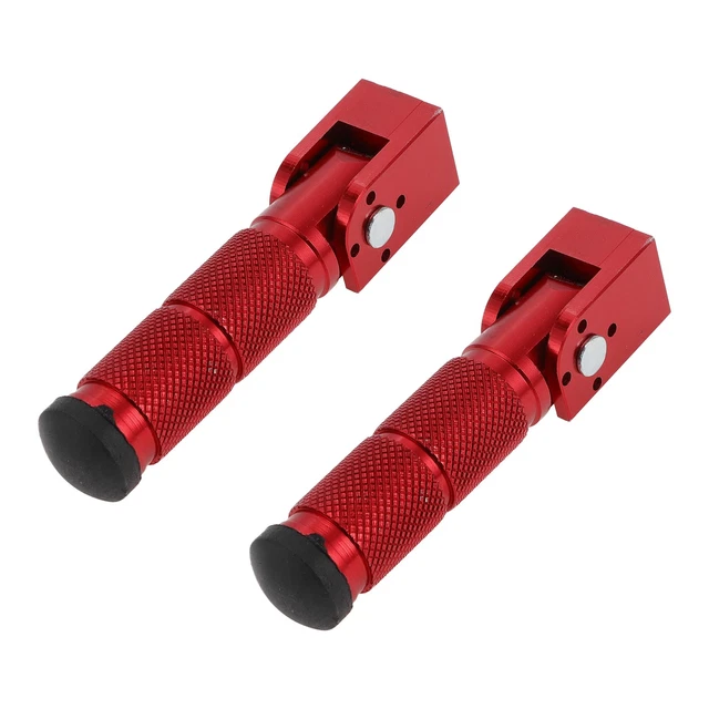 Lot De 2 Repose-pieds Vélo BMX – Alu 100x28 Mm – 3/8″ – Rouge – Antidérapant Losange – Montage Avant/arrière – VTT, Route, BMX