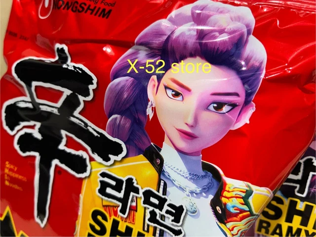 KPOP DEMON HUNTERS Shin Ramyun Spicy Set of 3 Rumi Zoey Mira Huntrix k ...