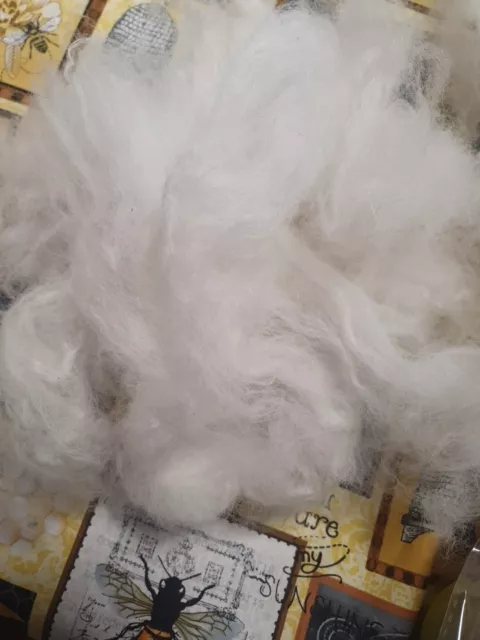 100gr Carded Australian White Lambs Wool Batts Spinning Felting Crafts 3