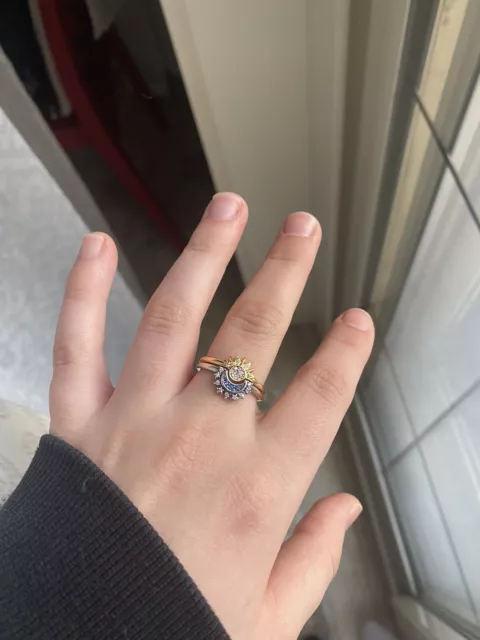 ANELLO PANDORA TIARA Fiabesca ARGENTO s925 ALE scintillante mis 54