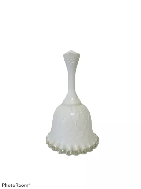 Vintage Fenton White Milk Glass Bell Spanish Lace