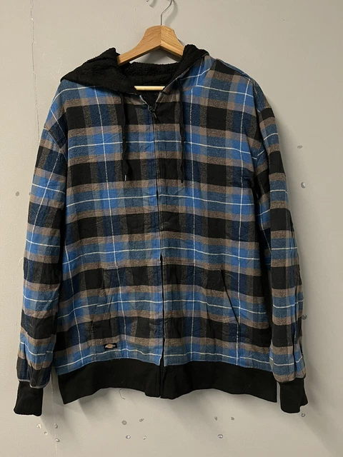 Dickies Work Jacket Hooded & Fleece Lined Size Large Vintage. 