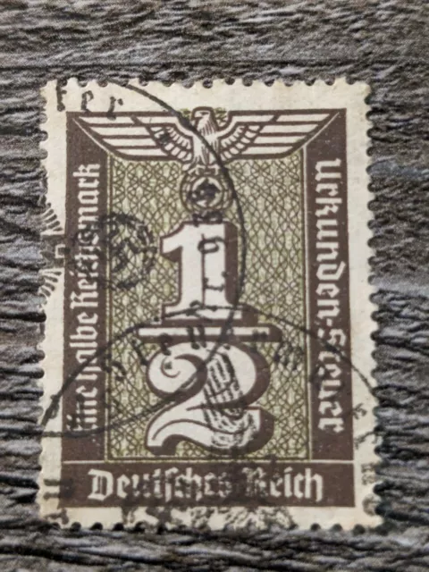 German Reich, WWII revenue stamp 1/2 mark