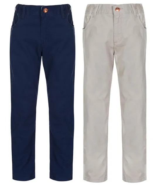 Boy's Trousers Kids Casual Beige & Navy Cotton Chino Pants