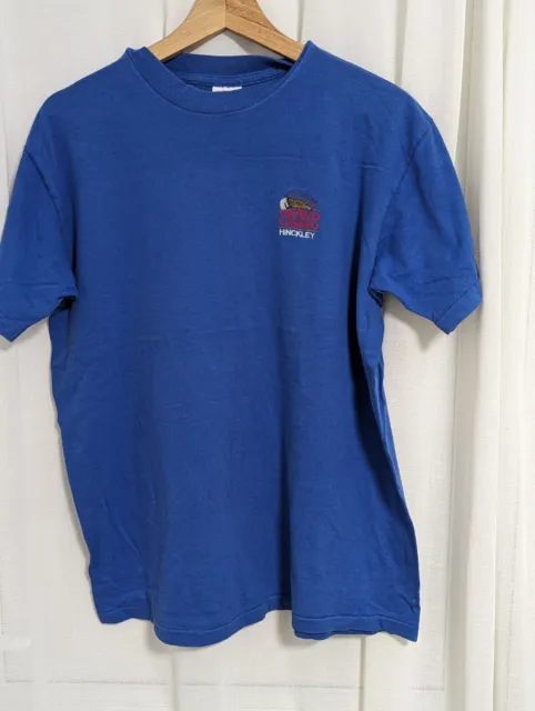 Vintage Delta Single Stitch T Shirt Graphic Large 90s Blue Tee Grand Casino USA