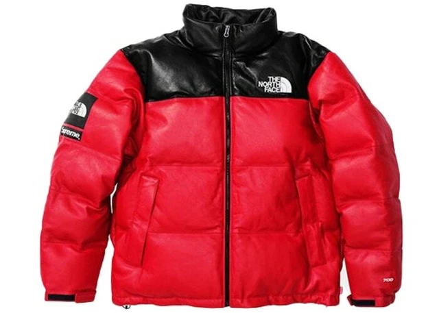 DS Supreme x The North Face Nuptse Leather FW 17 Red Small
