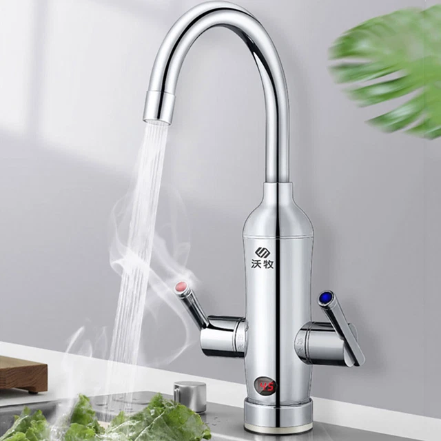 Grifo eléctrico de 3 kW calefacción rápida en cascada grifería calentador continuo
