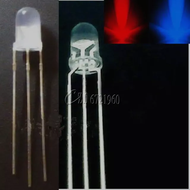 5mm Dual Bi-Color Red/Green 3-Pin Diffused Common Cathode/Anode LED Diode Lamp