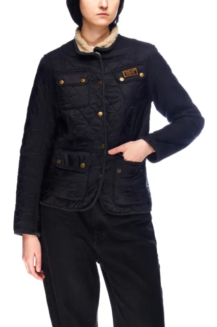 BARBOUR Winter Vintage INTERNATIONAL Jacket Black Quilt Women's  Size UK 10 US 6