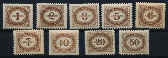 ÖSTERREICH 1894/95 PORTO 1-9 kompl. Satz, postfrisch ** Kw:300,-€