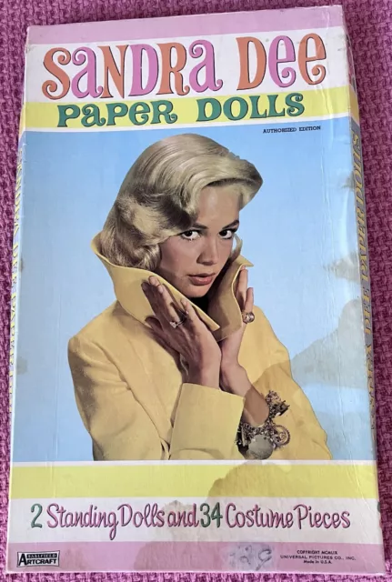 Sandra Dee Paper Dolls Boxed Set Vintage Saalfield 1959 Unused Damaged Box