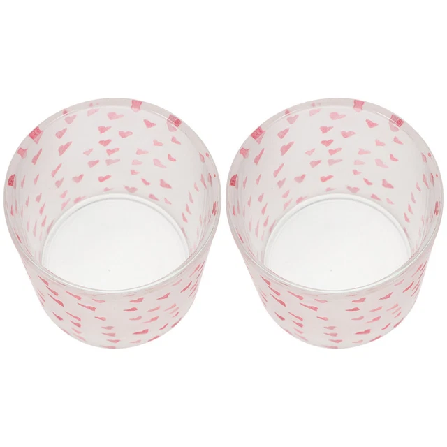 2 piezas Portavela de vidrio Luz de té Portavelas de escritorio Portavelas Home Boda