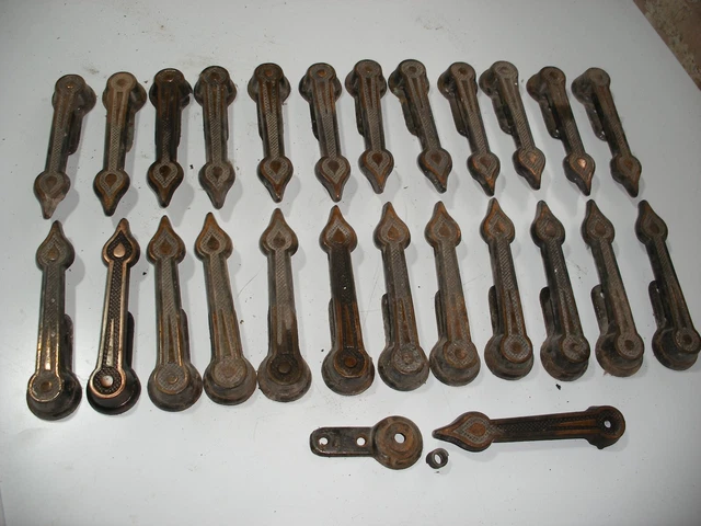 Antique Set 24 Stair Carpet Clips Art Nouveau Copper 