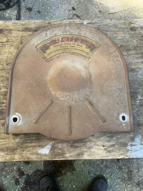 Early 1930's Model 890 Delta 14"  Band Saw Upper Wheel Cover Guard Pat. Pending