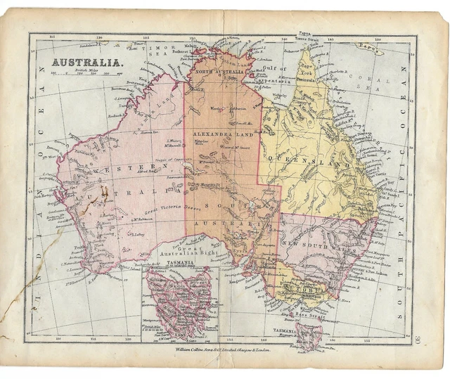 E8980  Scarce Victorian Color Map Australia
