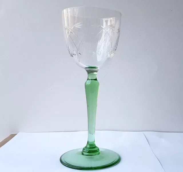 Weinglas Stängelglas Glas handgeschliffen poliert um 1900 K326