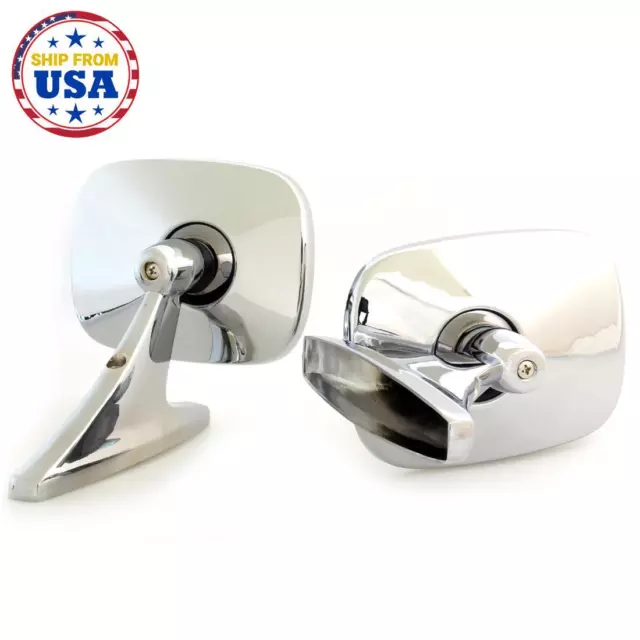 Fit Datsun Bluebird 320 410 411 510 610 Sss Wagon Sedan Chrome Door Mirrors Pair