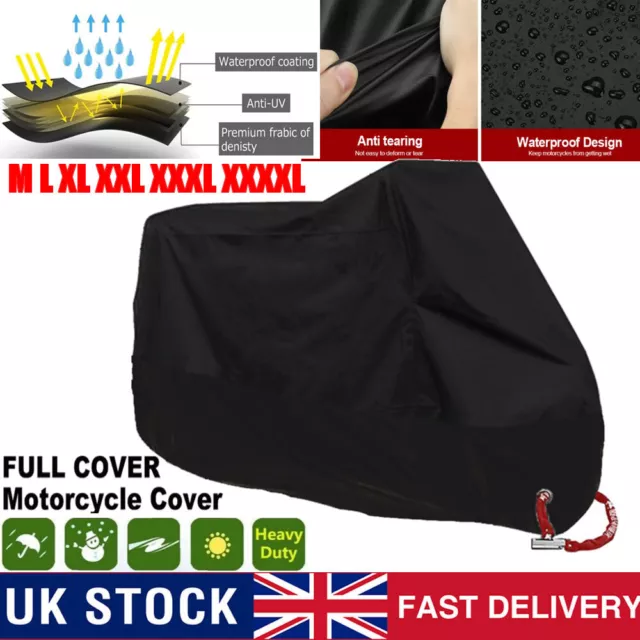 Heavy Duty Waterproof Motorbike Motorcycle Cover Outdoor Rain Dust UV Protector