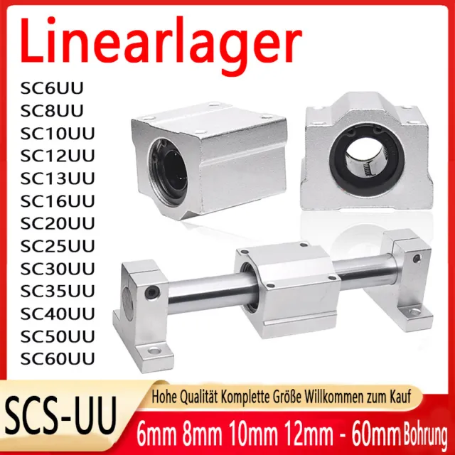 SCS6UU-SCS60UU Linearlager - Linearschlitten Linear Ball Bush - CNC / 3D Drucker