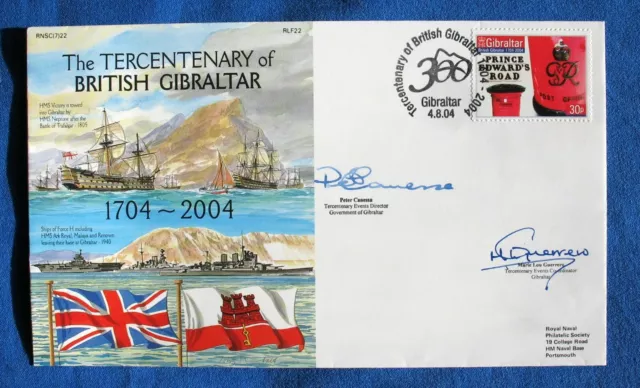 Navy Covers Tercentenary British Gibraltar RNSC(7)22 RLF22 Signed