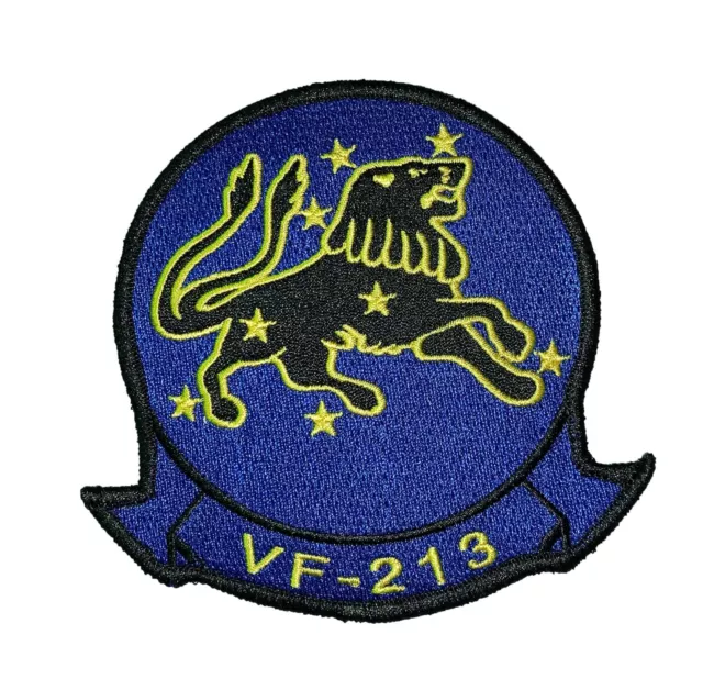 VF-213 Black Lions Squadron Patch – Plastic Backing, Sew on, 4"