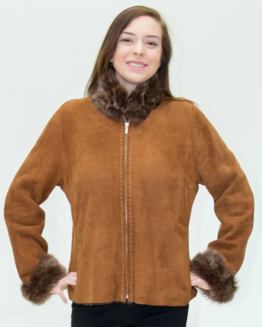 CLEARANCE Whiskey Spanish Merino Lamb Shearling Jacket with Toscana