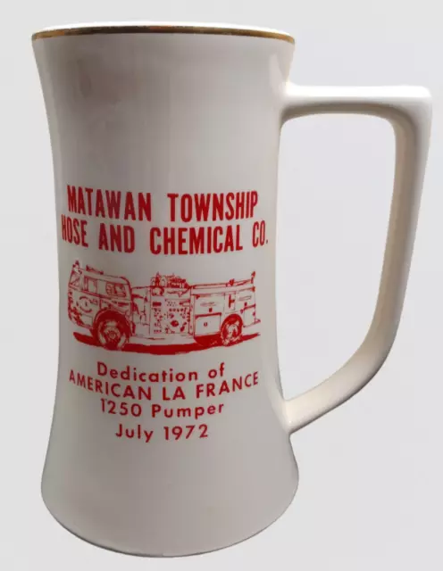 Vintage 1972 Matawan NJ Hose & Chemical Co. American LaFrance 1250 Pumper 6" Mug