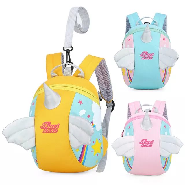 Toddler Girls Baby Unicorn Backpack Safety Anti-lost Strap Rucksack with Reins