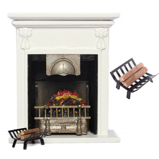 1/12 Metal Rack With Firewood Model Toy Doll House Furniture Fireplace Accessory
