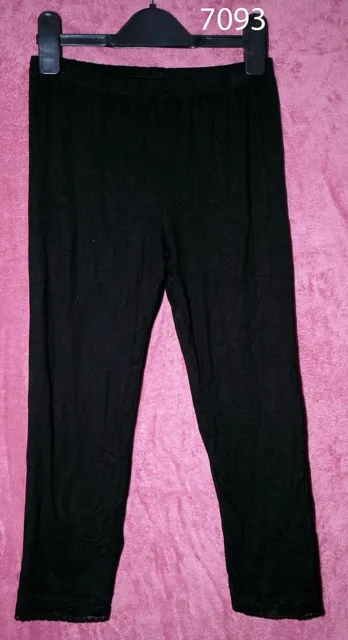 New without Tags Girl's Black Vintage Angels Cropped Leggings - Age 11-12 yrs