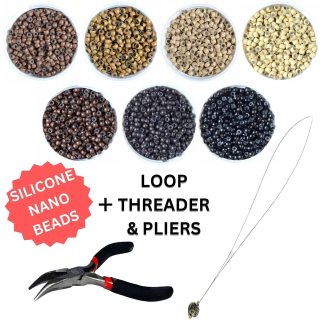 K Di Strumenti Per Estensioni Dei Capelli: Pinze Per Capelli I-Tip 500 Pezzi 5,0 Mm Micro Perline/anelli Per Capelli In Silicone Per Tirare L'infila Dell'ago Del Gancio - Foto 7