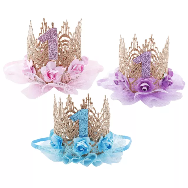 Crown Decor Hats Children Hair Ornaments for 1st Birthday Baby Party