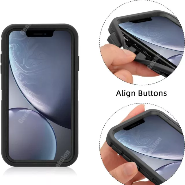 For Apple iPhone X XR XS Max Shockproof Rugged Protective Hybrid Case Cover 3