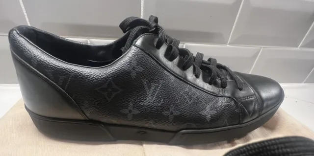 Louis Vuitton Luxembourg low sneakers black leather 10 LV or 11 US 44 EUR  MS0128