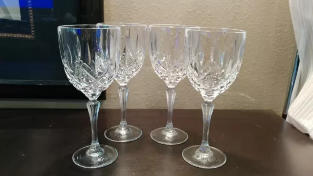 4 Marquis By Waterford Markham Crystal Wine/Water Glasses 8.5 in tall Signed