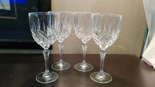 4 Marquis By Waterford Markham Crystal Wine/Water Glasses 8.5 in tall Signed