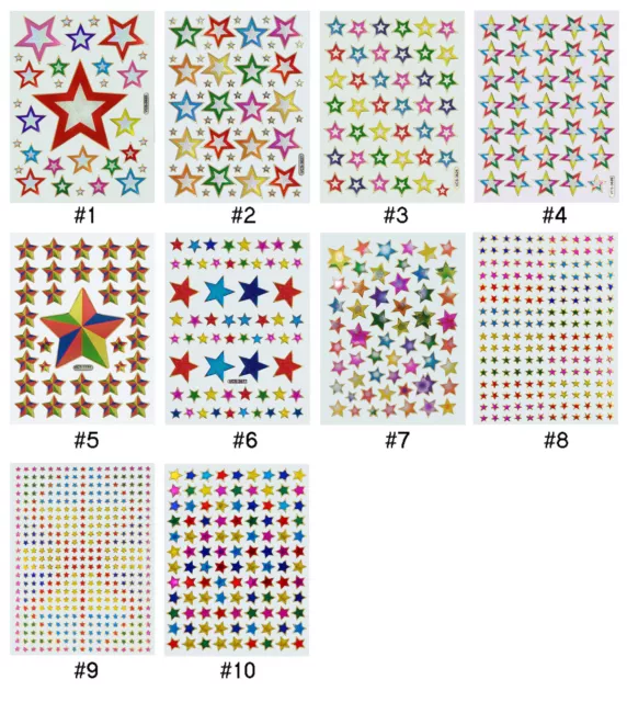 #132S Sparkle Star Children School Teacher Reward Craft Scrapbooking Stickers