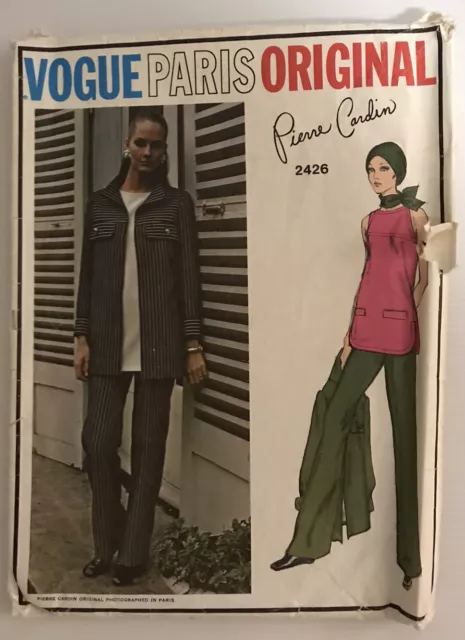 Vogue 2426 Vintage 70s Sewing Pattern by Pierre Cardin Pants Top Jacket Size: 10