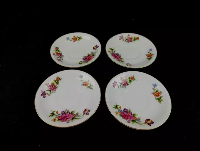 Sango China, Floradel (Set of 4) Saucers, Made in Occupied Japan