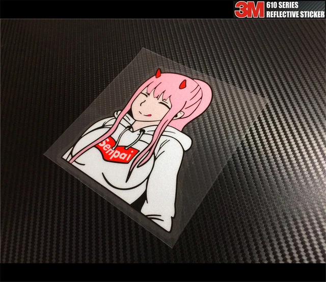 REFLECTIVE DARLING IN the Franxx Zero Two Senpai Cute Anime JDM Sticker ...