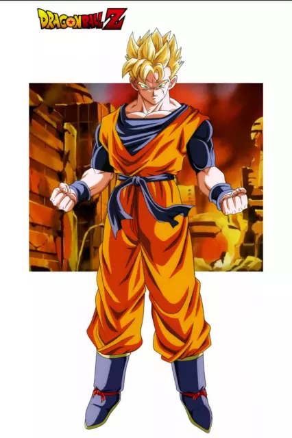 Dragon Ball Poster Gohan forms DBZ and GT Logos 12in x 18in Free