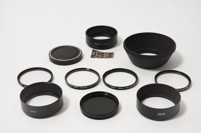 Pentacon, Canon, Tokina, Cokin Minolta Lens Caps and Hood fit 58mm Lot de 10 2