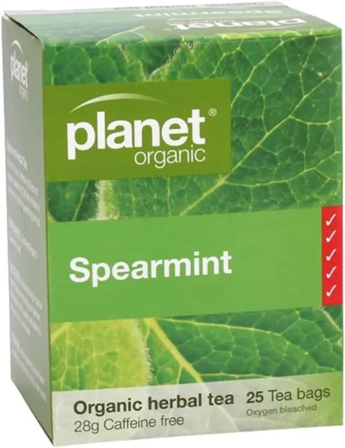 Planet Organic Spearmint 25 TEA BAGS FREE SHIP