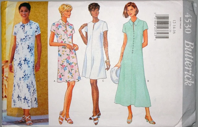 Sewing Pattern Butterick 4530 Dress Size 12-14-16