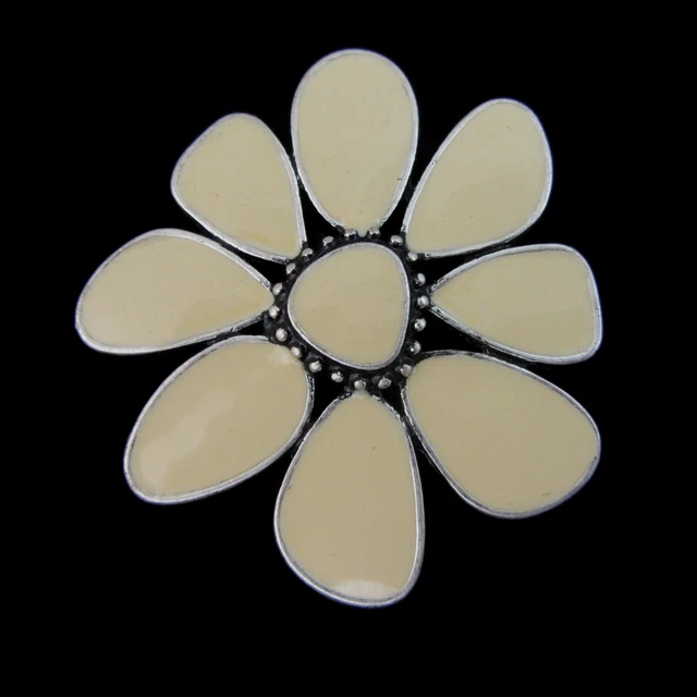 Grace Adele Cream Enamel Flower Purse Dress or Hair Clip