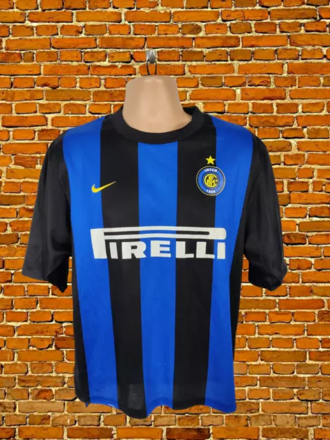 Nike Inter Milan Fc Football Pirelli Size Medium M Home Vintage T-Shirt Jersey